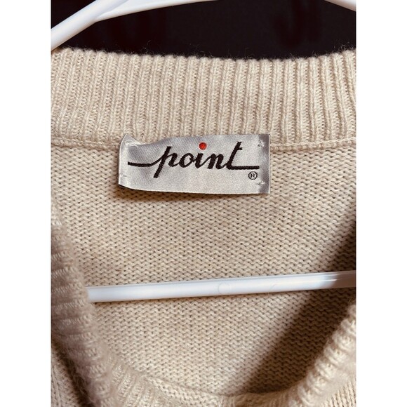 Point Multicolor Knit Sweater Unique Unisex Sz L56 - Picture 3 of 6